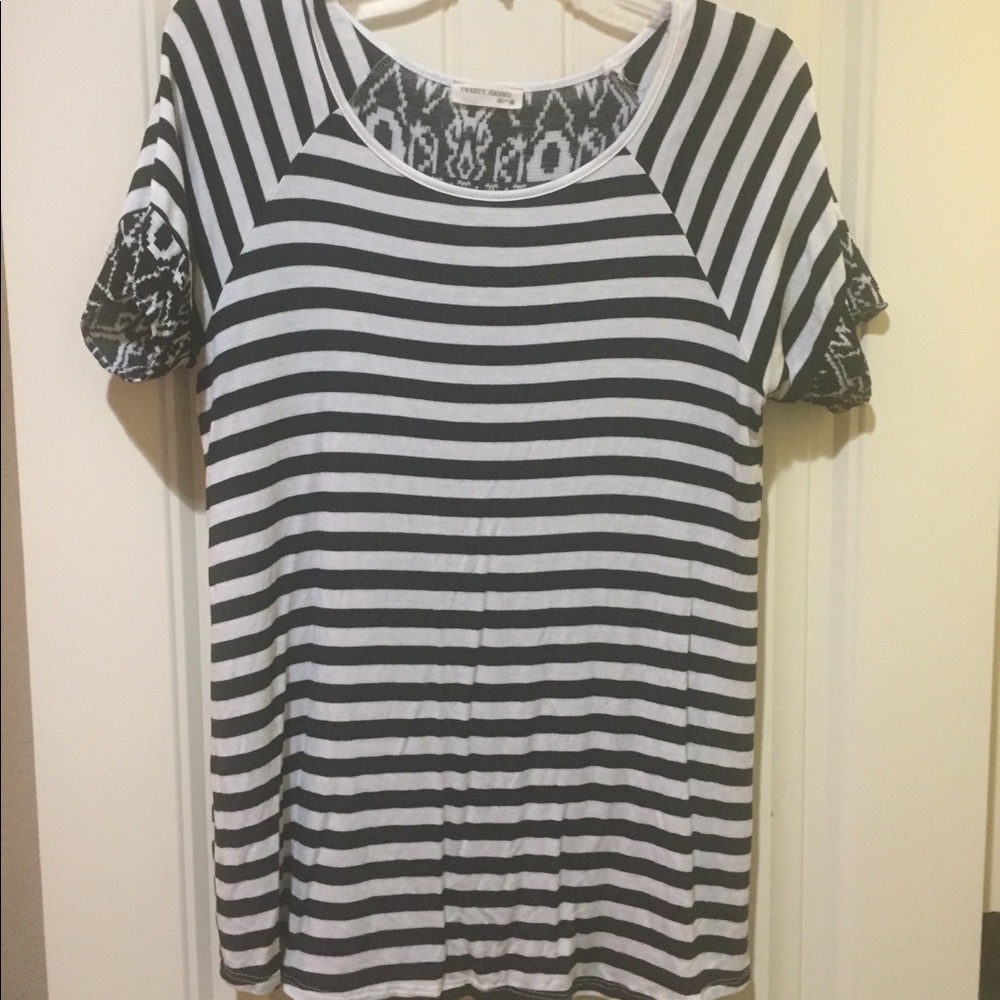 Black and white striped top